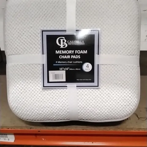 BAGGED CASABELLA MEMORY FOAM PADS 40X40CM 4 PACK CREAM 