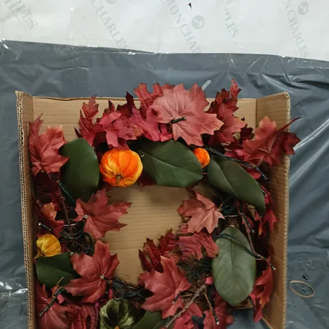 BOXED MULTI COLOURED  PUMPKIN WREATH 