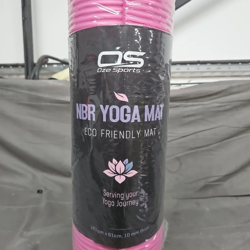 Oze Sports NBR Yoga Mat – Eco Friendly Pink, 183 x 61 cm, 10 mm