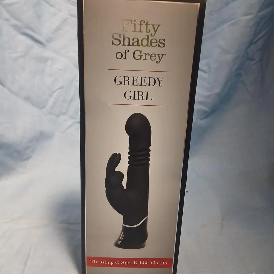 FIFTY SHADES OF GREY GREEDY GIRL THRUSTING G-SPOT RABBIT VIBRATOR – BOXED