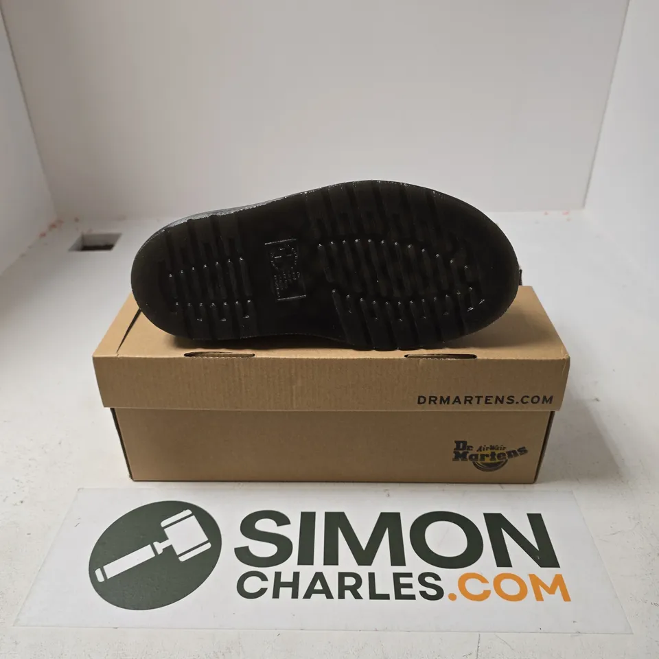 BOXED PAIR OF DR MARTENS CLARISSA II QUAD SANDALS IN BLACK/LEOPARD - UK 4