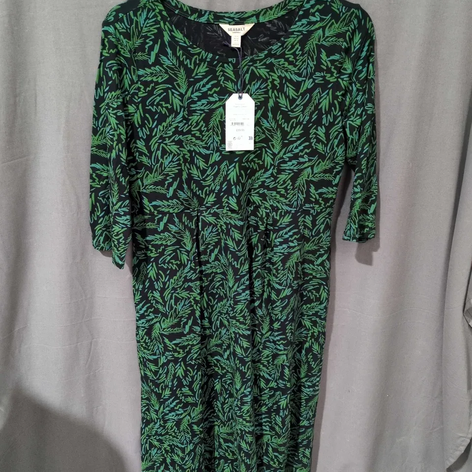 SEASALT CORNWALL VERONICA DRESS IN FOREST FLOOR FERN - UK 14