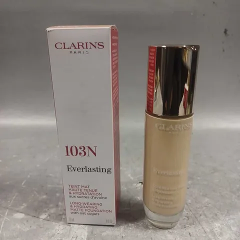 BOXED CLAIRINS EVERLASTING MATTE FOUNDATION IN 103N 30ML