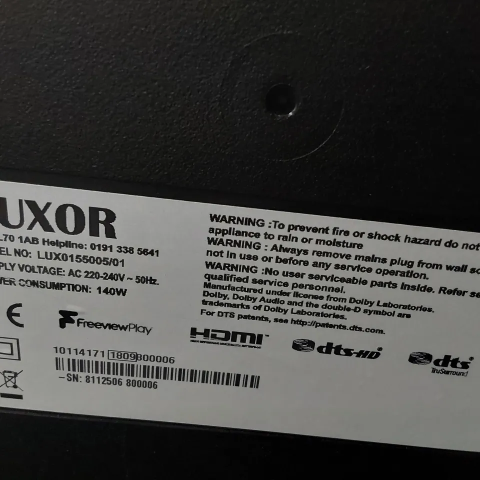LUXOR 55" ULTRA HD LED TELEVISION