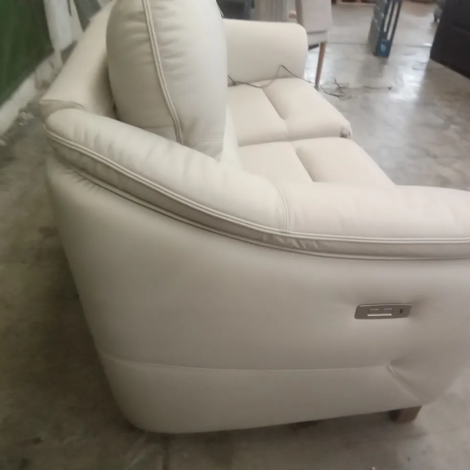 DESIGNER G PLAN MADE JACKSON 3 SEATER ELECTRIC RECLINER DBL SOFA - OXFORD PUTTY LEATHER 