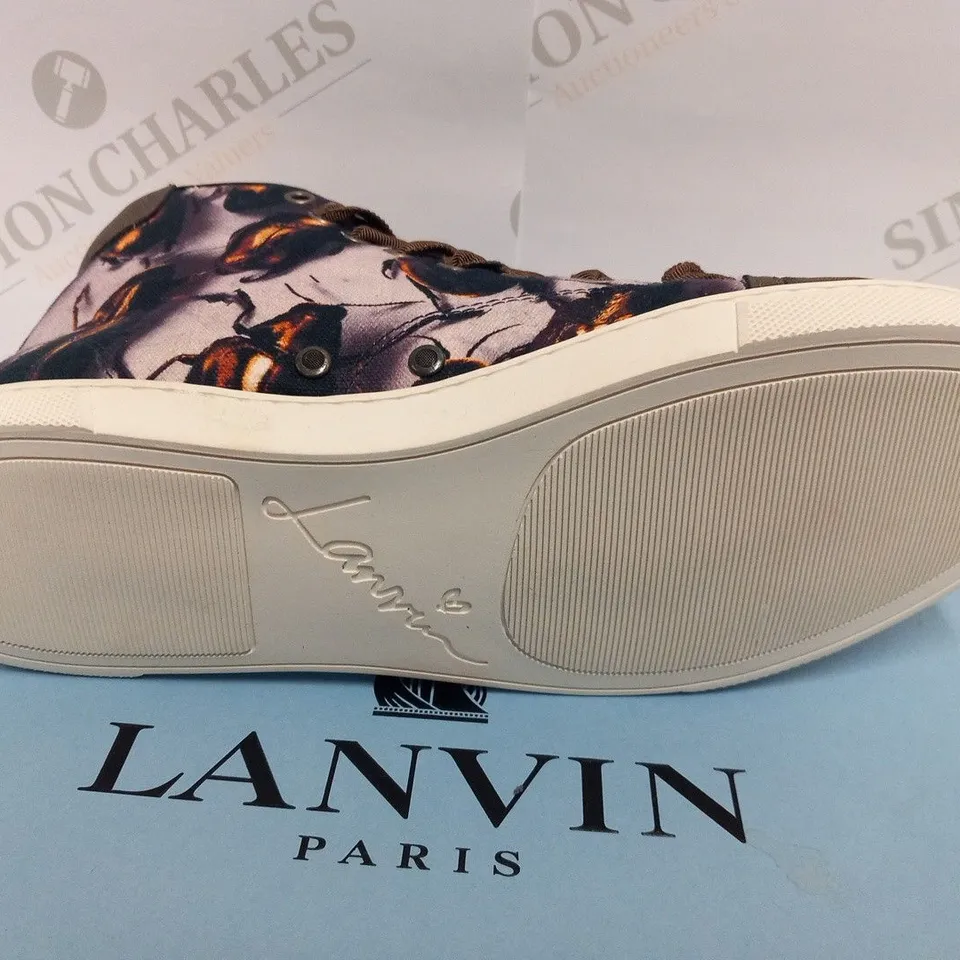 BOXED PAIR OF LANVIN BASKET HIGH TOP SNEAKER GOLD SIZE 38
