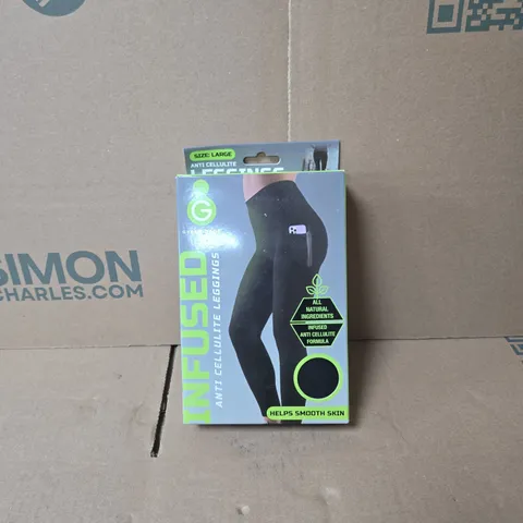 GREEN DROP INFUSED ANTI CELLULITE LEGGINGS LARGE BLACK BOXED