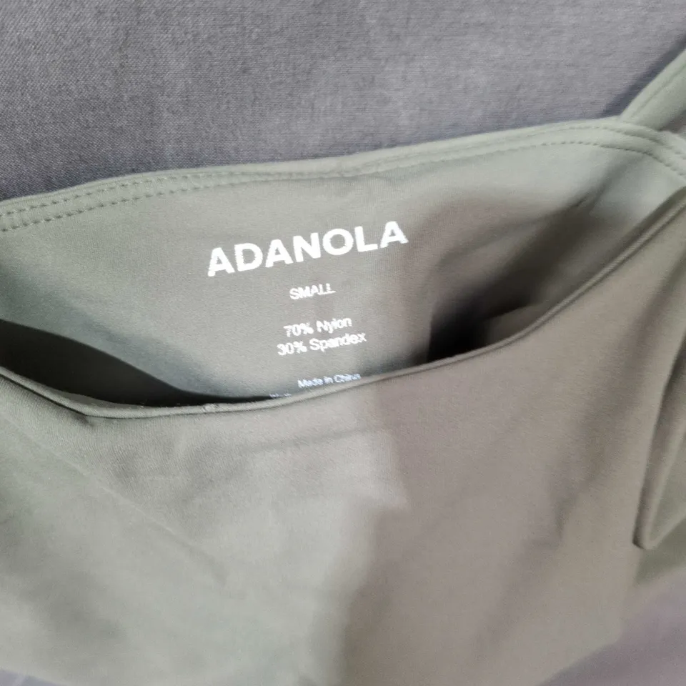 ADANOLA WOMEN'S SPORTS BRA TOP – OLIVE/GREY, SIZE SMALL