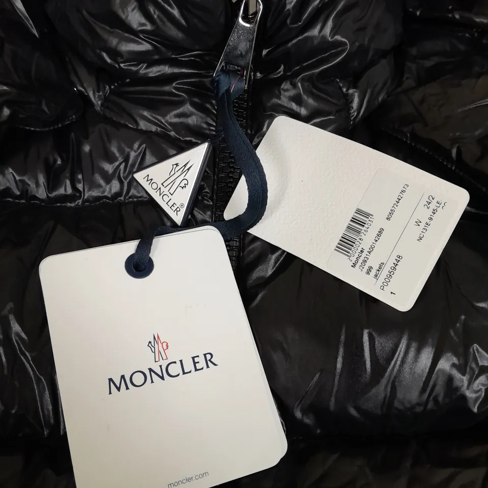 BAGGED BLACK MONCLER COAT SIZE 1 