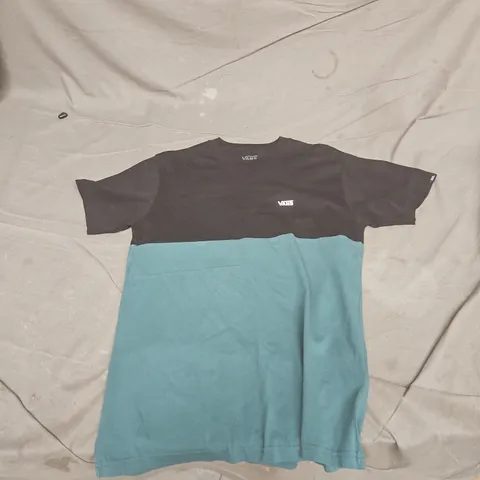 VANS CLASSIC FIT T-SHIRT – BLACK & TEAL, SMALL