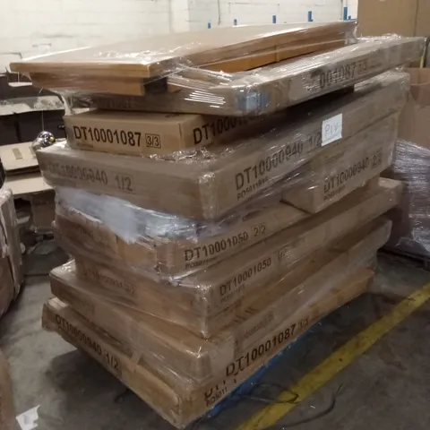 PALLET OF ASSORTED INCOMPLETE FURNITURE PARTS AND PIECES