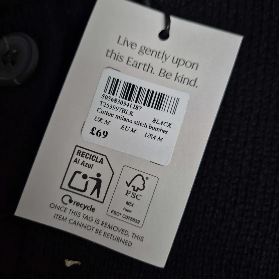 NOBODY'S CHILD BLACK KNIT CARDIGAN – UK M 