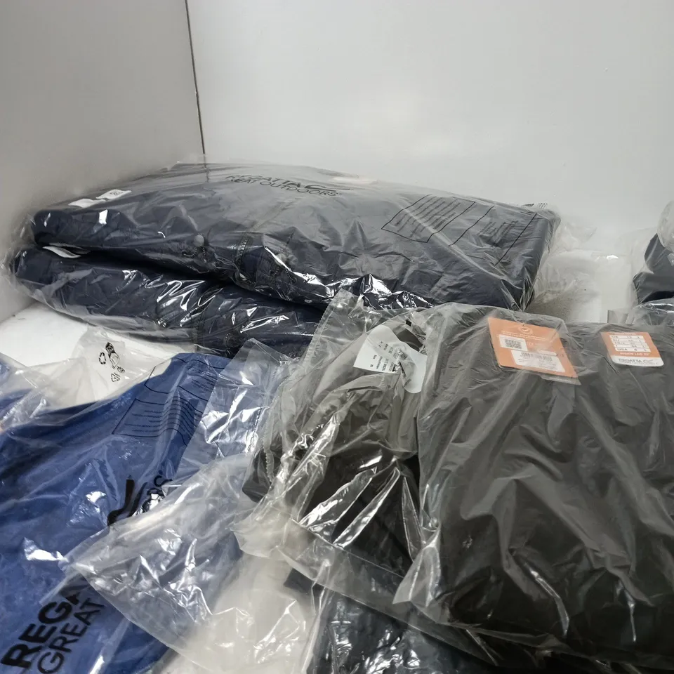 BOX OF APPROXIMATELY 33 BRAND NEW ASSORTED REGATTA CLOTHING ITEMS INCLUDING PEDAL TO JERSEY , WOMENS FENTON AND WOMENS CLUMBER