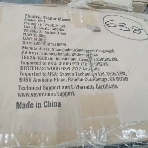 BOXED ELECTRIC TRAILER MOVER MODEL JY01