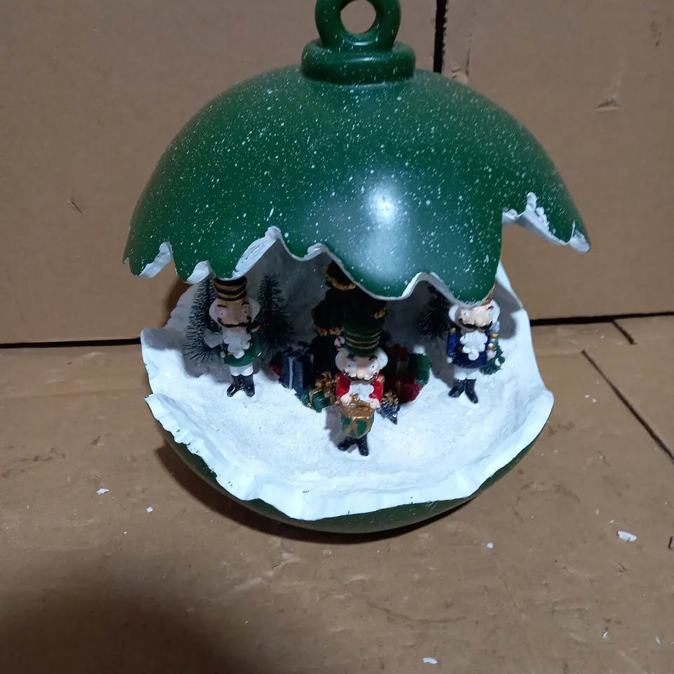 SANTAS EXPRESS PRE-LIT SPHERE WITH CHRISTMAS CHARACTER SCENE