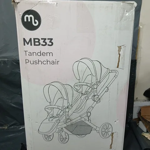 MB33 Tandem Pushchair – Black Leopard (Boxed)