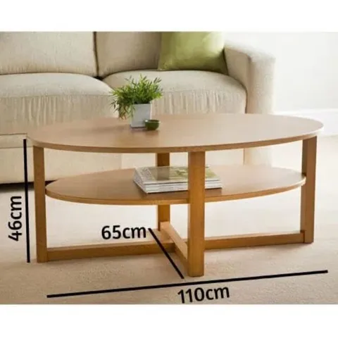 BOXED STEWART CROSS LEGS COFFEE TABLE WITH STORAGE 