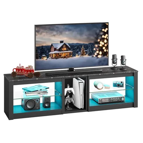 TV STAND FOR 70 INCH TV, GAMING ENTERTAINMENT CENTER FOR PS5, 