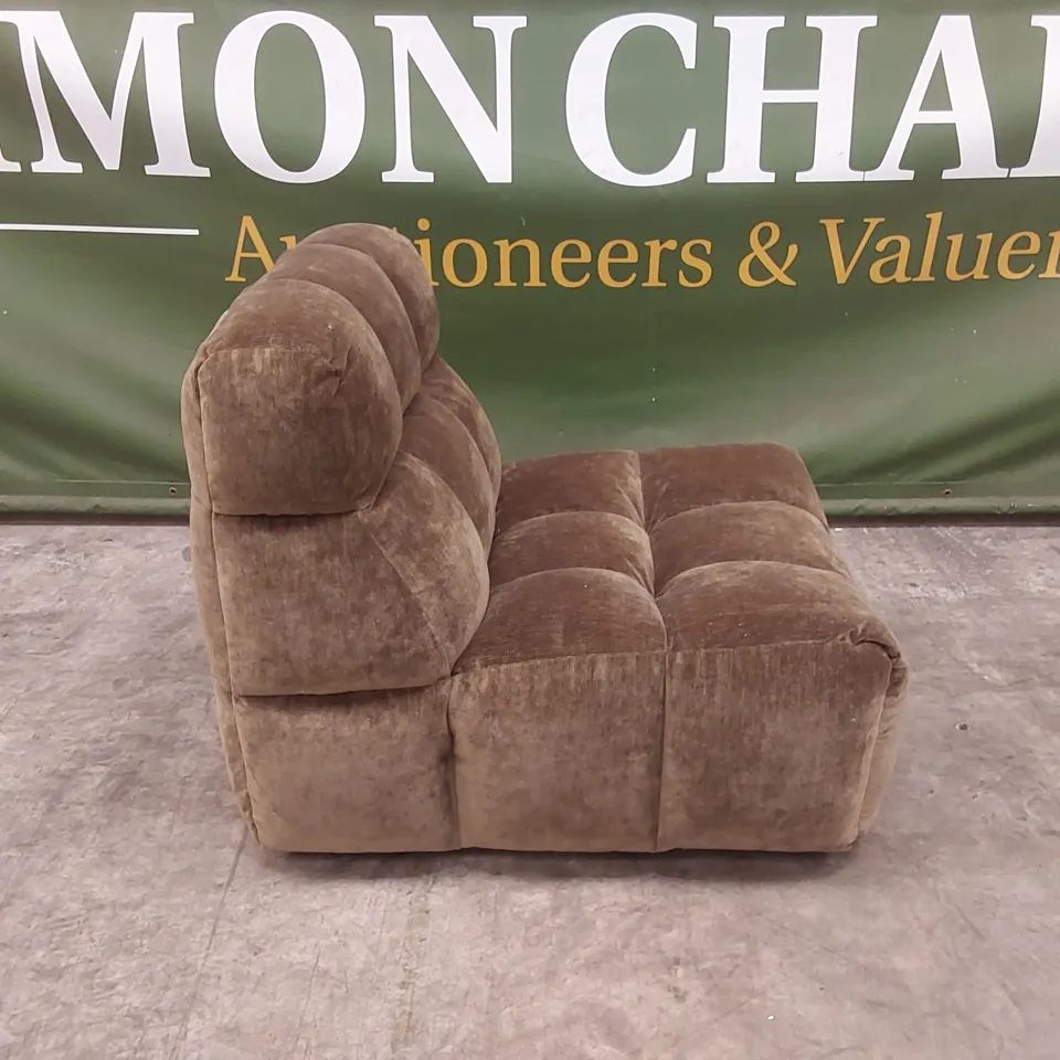 QUALITY DESIGNER JACQUES PUFFED ROBA FABRIC SWIVEL CHAIR - KHAKI GREEN