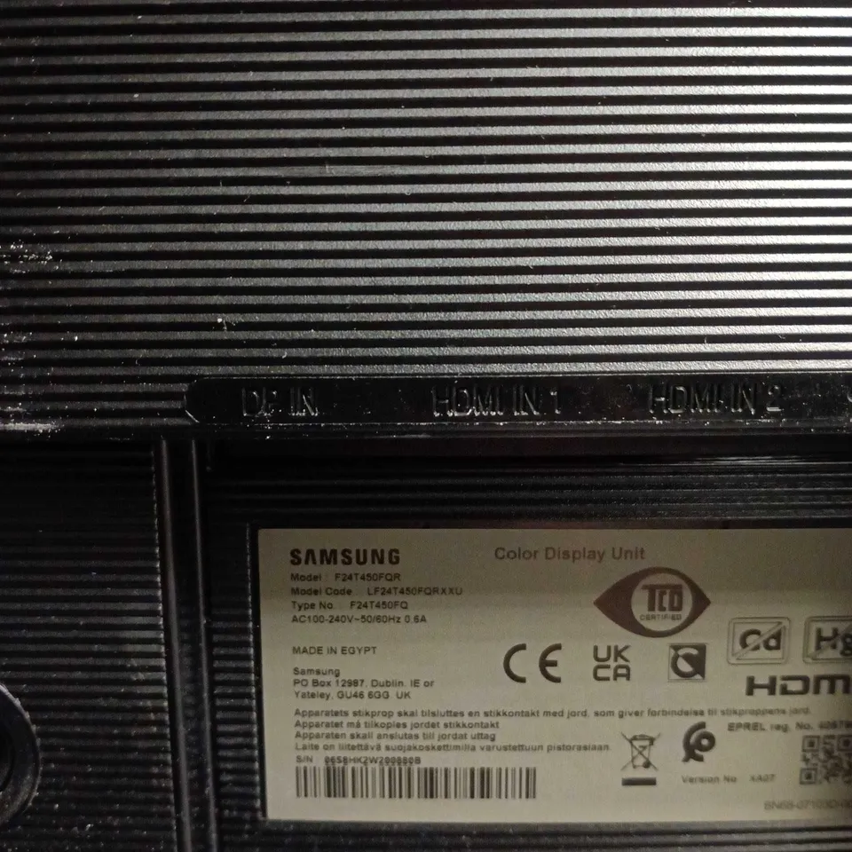 SAMSUNG COLOUR DISPLAY UNIT – MONITOR (MODEL F24T450) 