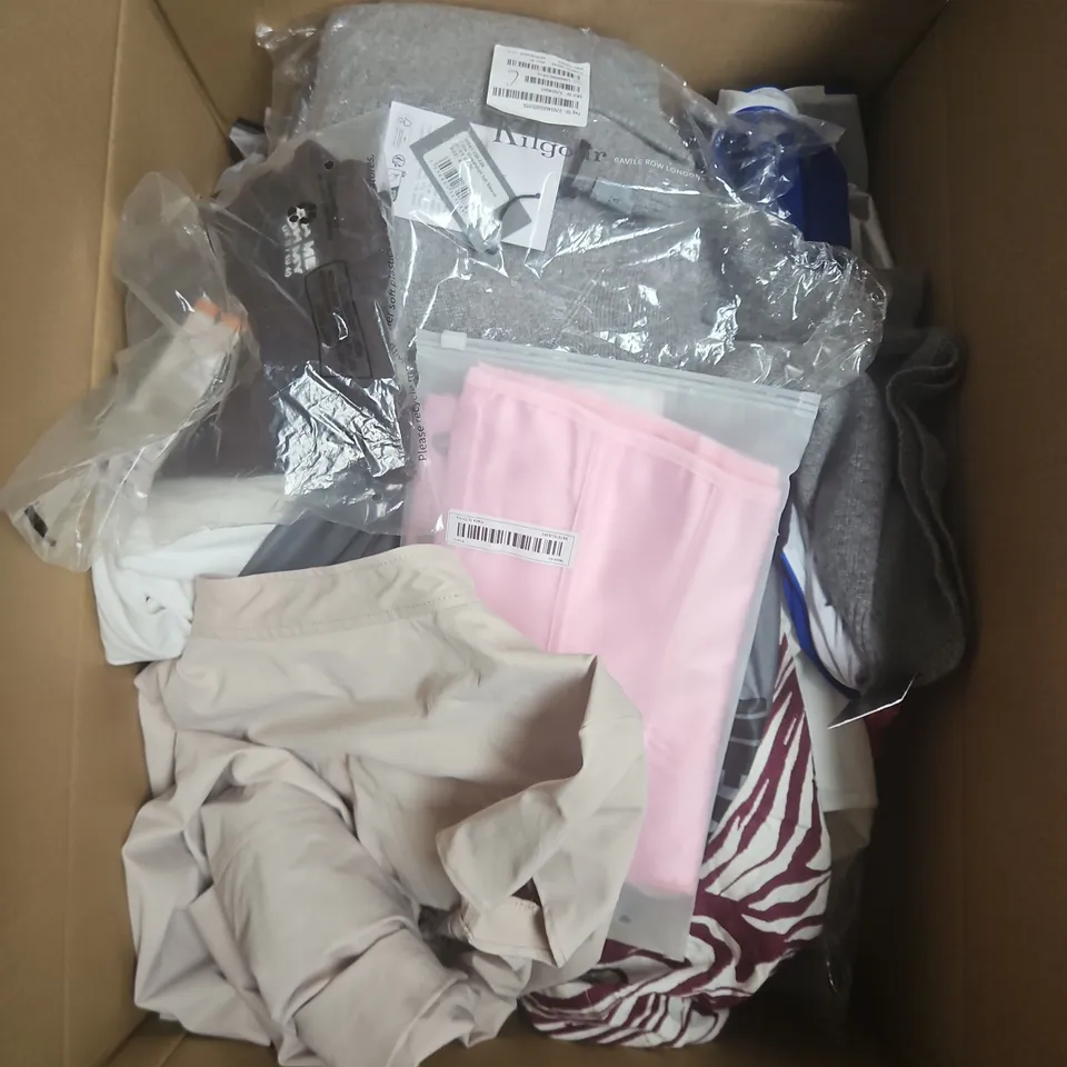 APPROXIMATELY 20 ASSORTED CLOTHING PRODUCTS IN VARIOUS STYLES & SIZES
