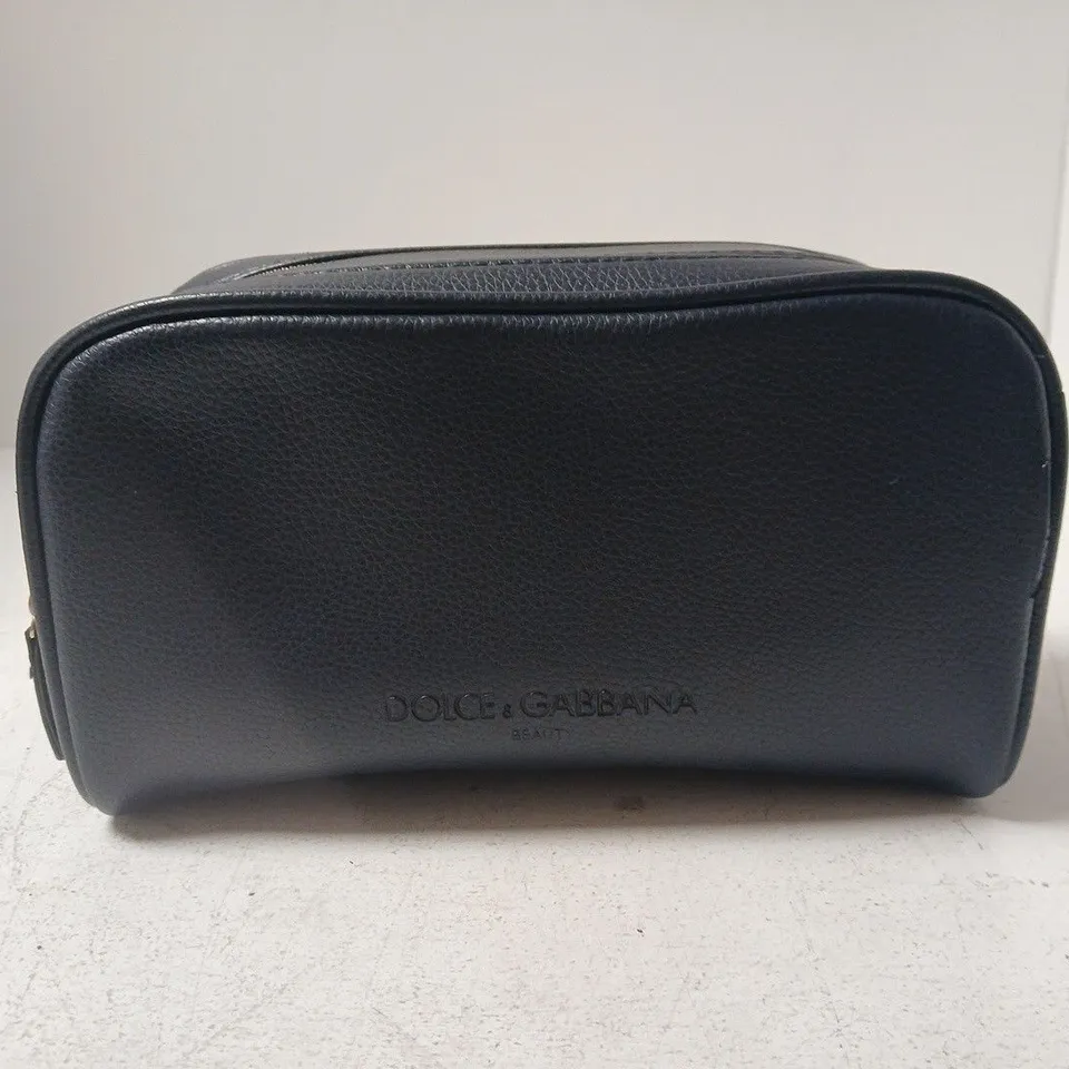 BOX OF APPROXIMATELY 6 DOLCE & GABBANA BEAUTY COSMETIC CASE – NAVY LEATHER