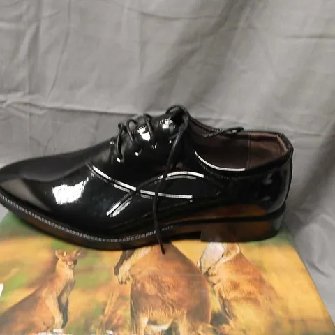 JASON KANGAROO MEN'S BLACK PATENT LEATHER OXFORD SHOES – UK 10 (EU 45)