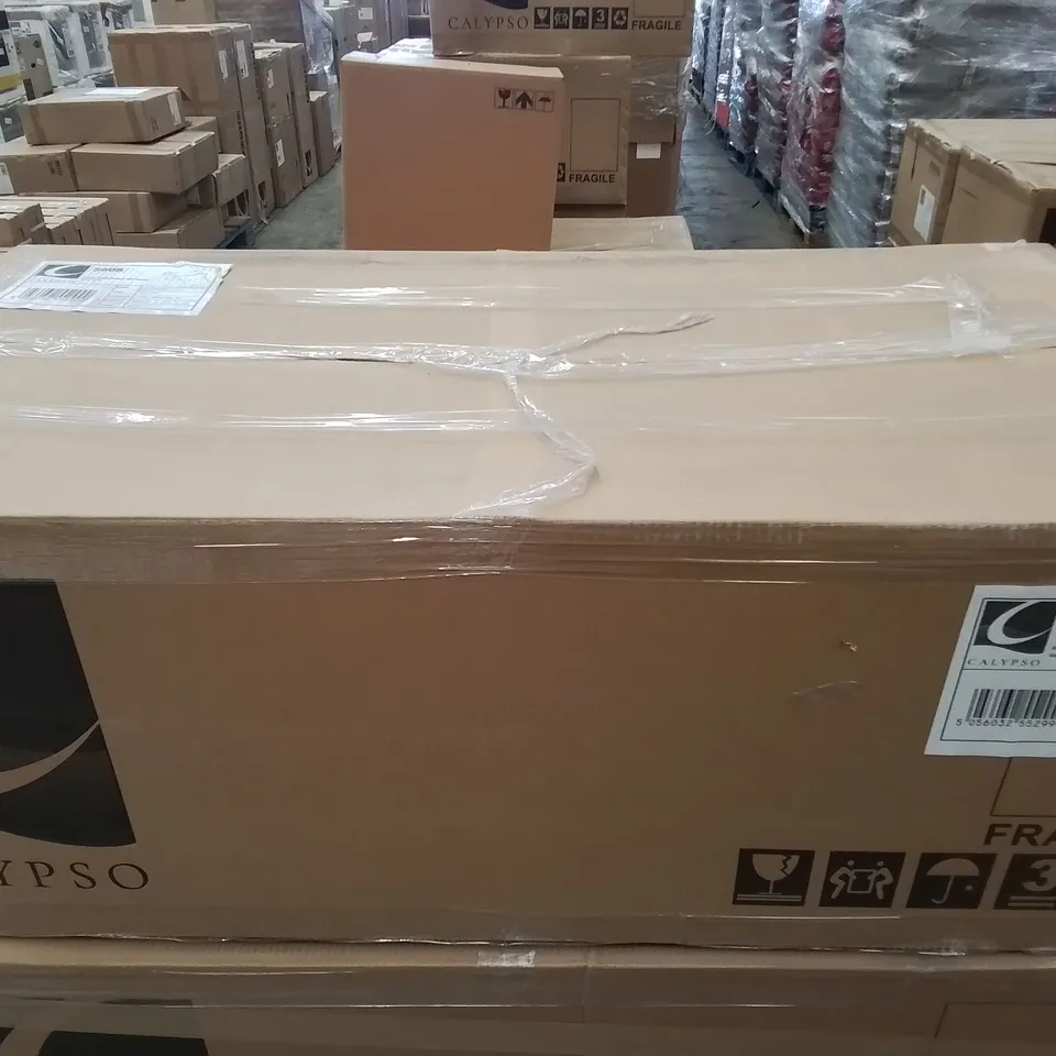 BOXED AS NEW CALYPSO ONETA SINGLE DRAWER WH VANITY UNIT IN DOVE GREY - 1180X380X600MM