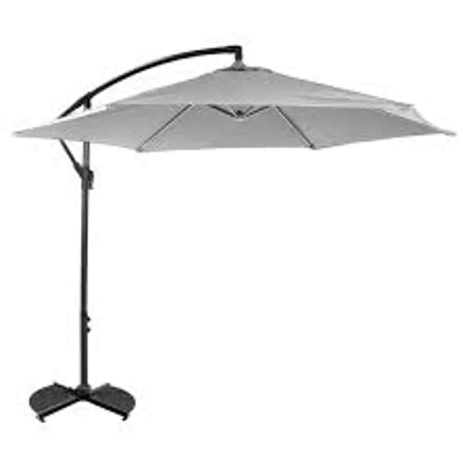 BOXED 3M CANTILEVER GREY HANGING PARASOL (1 BOX)