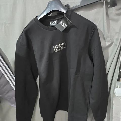 EA7 EMPORIO ARMANI CREW SWEATSHIRT β BLACK, UK 38 (MED)