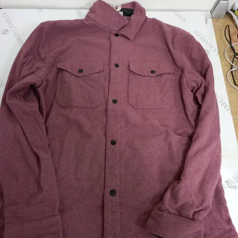 PASSENGER MAPLE RECYCLED POLAR FLEECE SHIRT IN WINE - LARGE