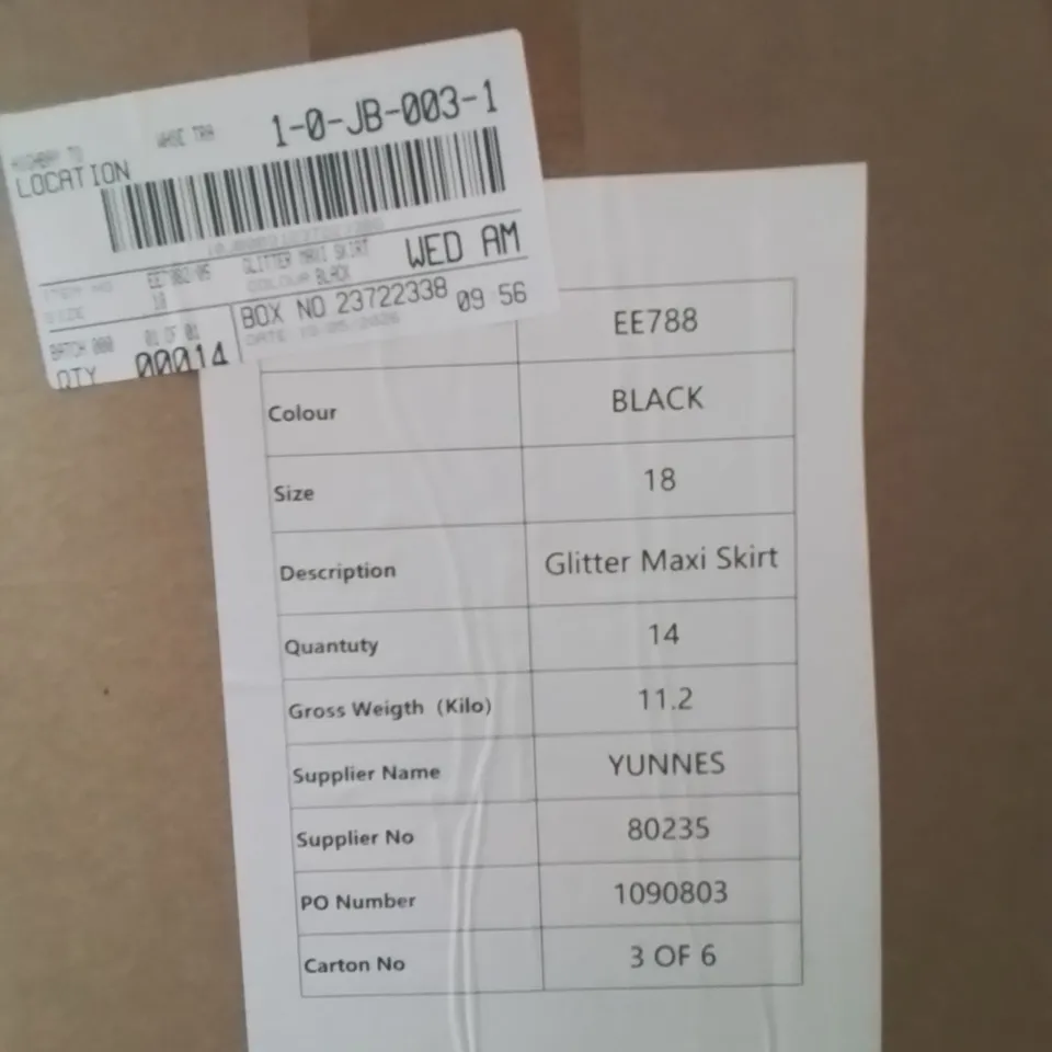 BOXED BRAND NEW APPROXIMATELY 14 JD WILLIAMS G.LTTER MAXI SKIRT SIZE 18 BLACK