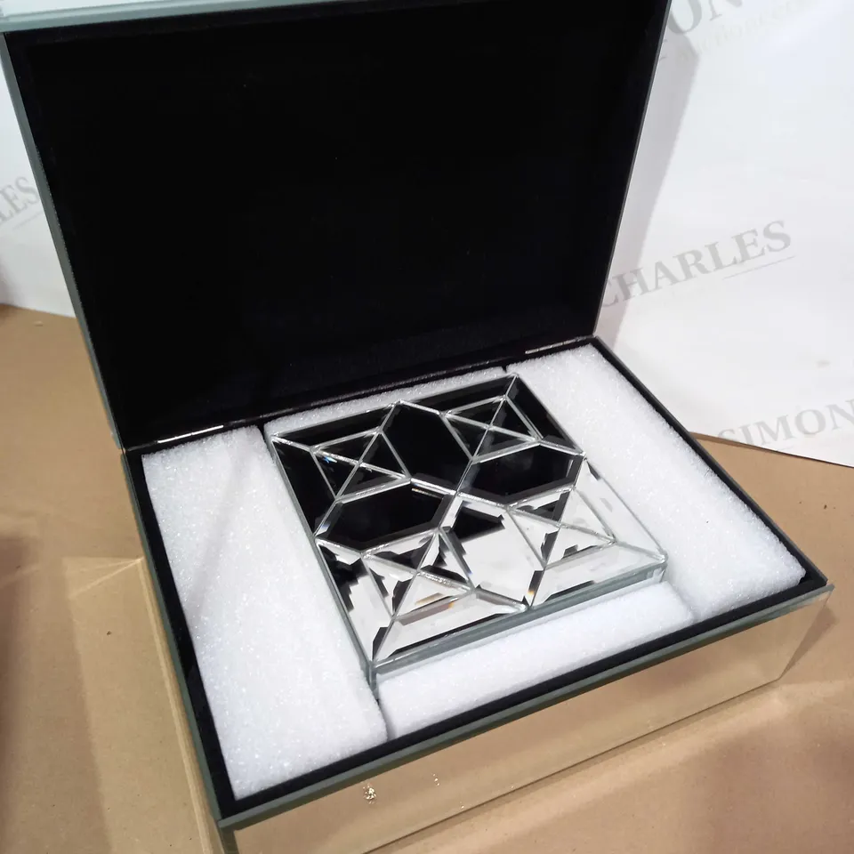 JM BY JULIEN MACDONALD SET OF 2 PAVED MIRROR TRINKET BOX