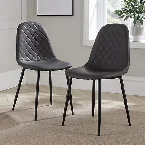 BOXED HOME SOURCE ANASTASIA PAIR DINING CHAIRS GREY (1 BOX)