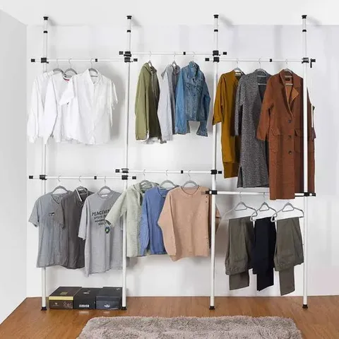 BOXED HOUSE OF HOME TRIPLE TELESCOPIC WARDROBE ORGANISER
