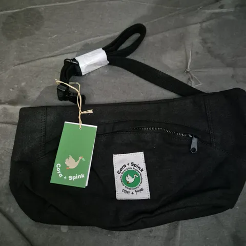 CORA + SPINK BLACK FABRIC CROSSBODY BAG