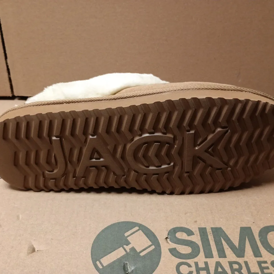 UNBOXED PAIR OF JACK WILLS MULE SLEEPER IN TAN - UK 9