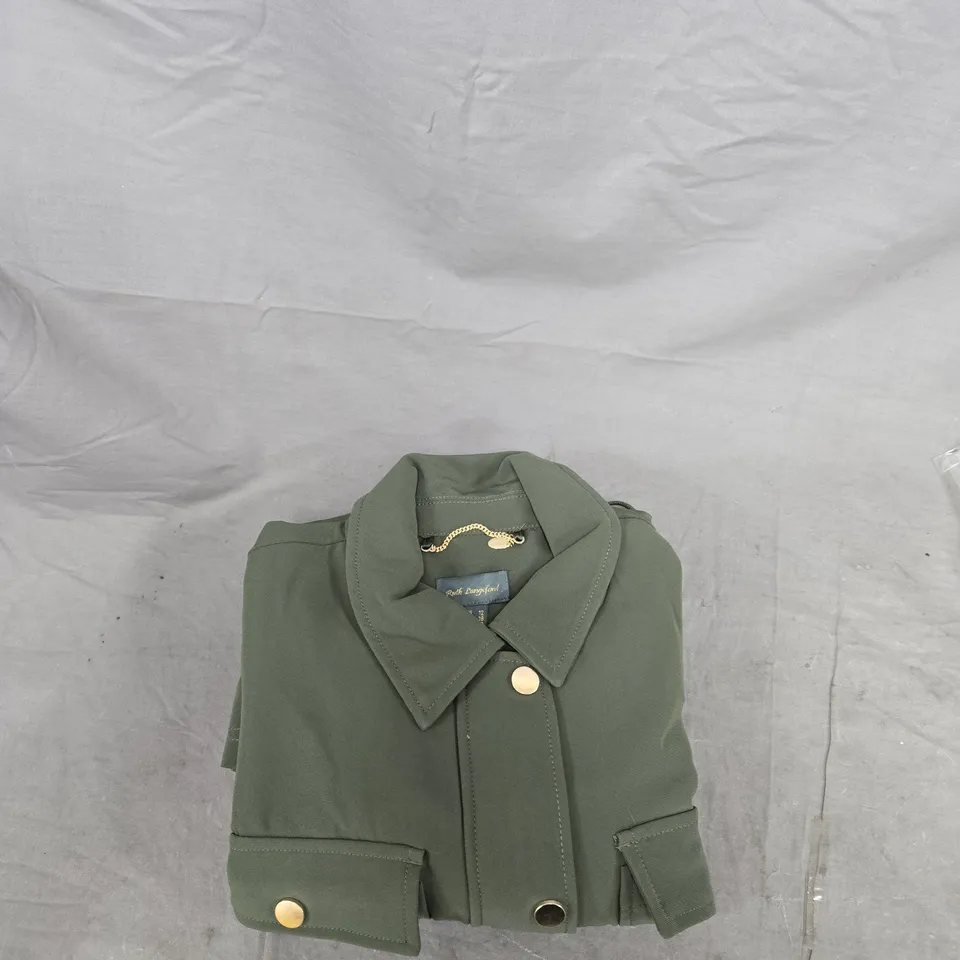 RUTH LANGSFORD WOMEN'S GREEN LONG SLEEVE SHIRT– UK 16 (US 12)