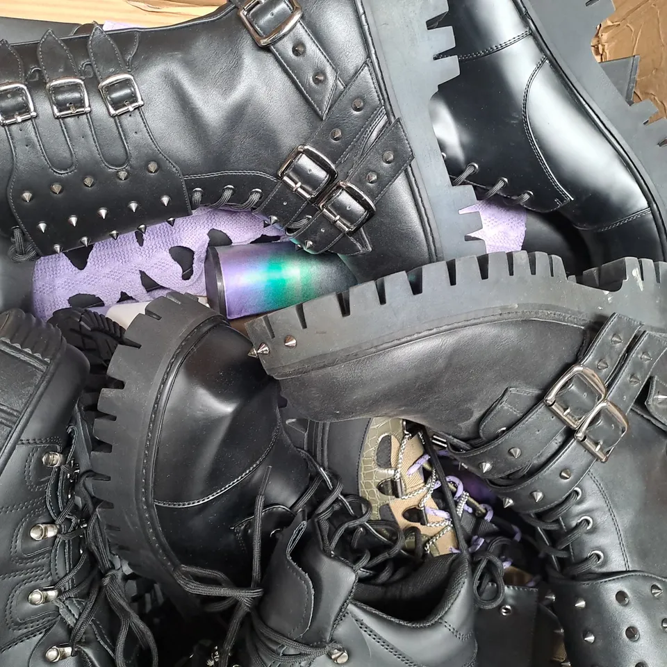 BOX OF APPROXIMATELY 10 PAIRS OF KOI SHOES AND FOOTWEAR ITEMS IN VARIOUS STYLES AND SIZES