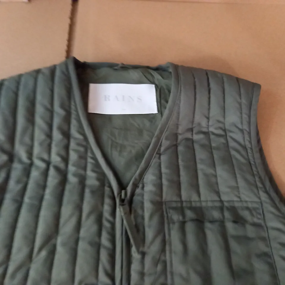 RAINS GREEN INSULATED GILET - S/M