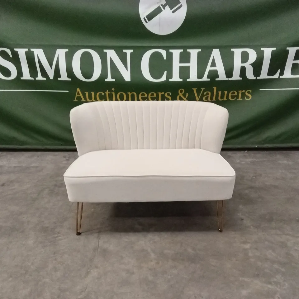 NOEMI 2 SEATER VELVET SOFA - IVORY