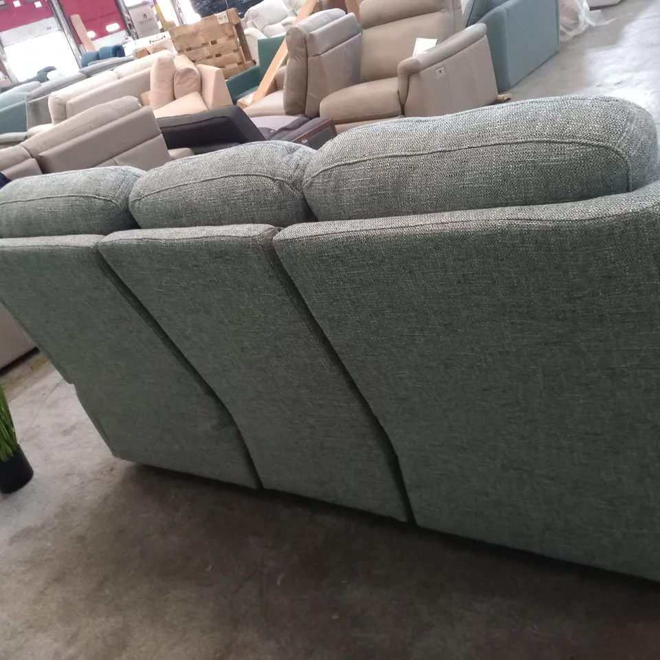 DESIGNER G PLAN KINGSBURY DAPPLE KINGFISHER ELECTRIC RECLINING THREE SEATER SOFA