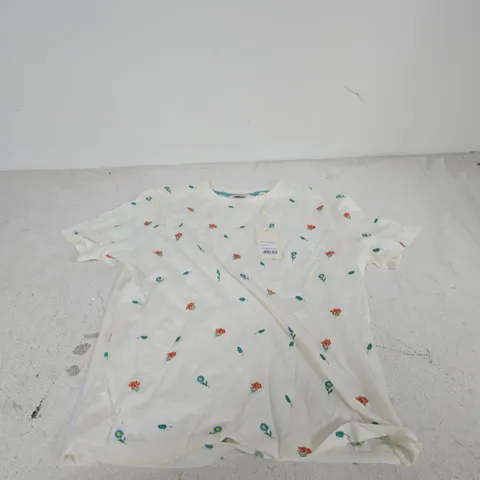 CHARLOTTE WEST WOMEN'S FLORAL PRINT T-SHIRT, UK SIZE 12