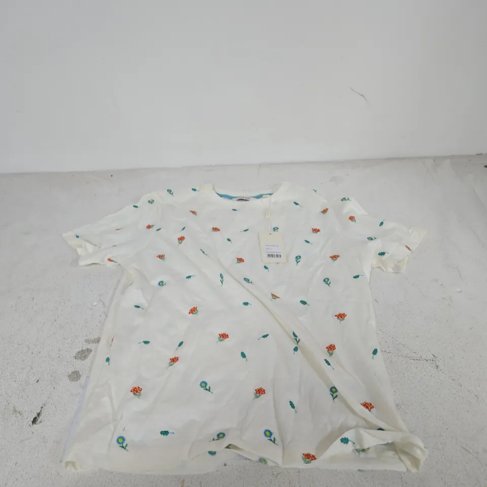 CHARLOTTE WEST WOMEN'S FLORAL PRINT T-SHIRT, UK SIZE 12