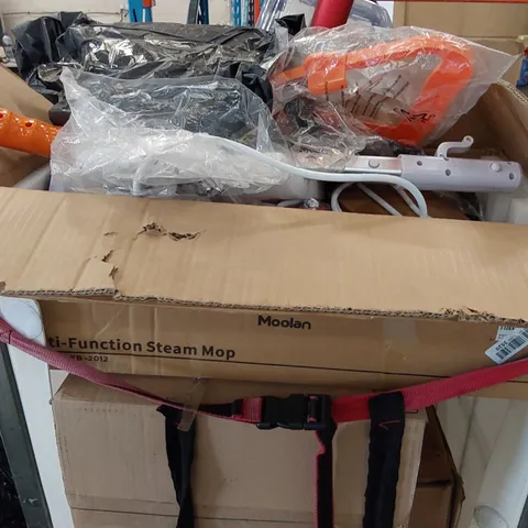 CAGE OF ASSORTED CONSUMER GOODS TO INCLUDE; VACUUM CLEANER, STEAM MOP ECT. (CAGE NOT INCLUDED)