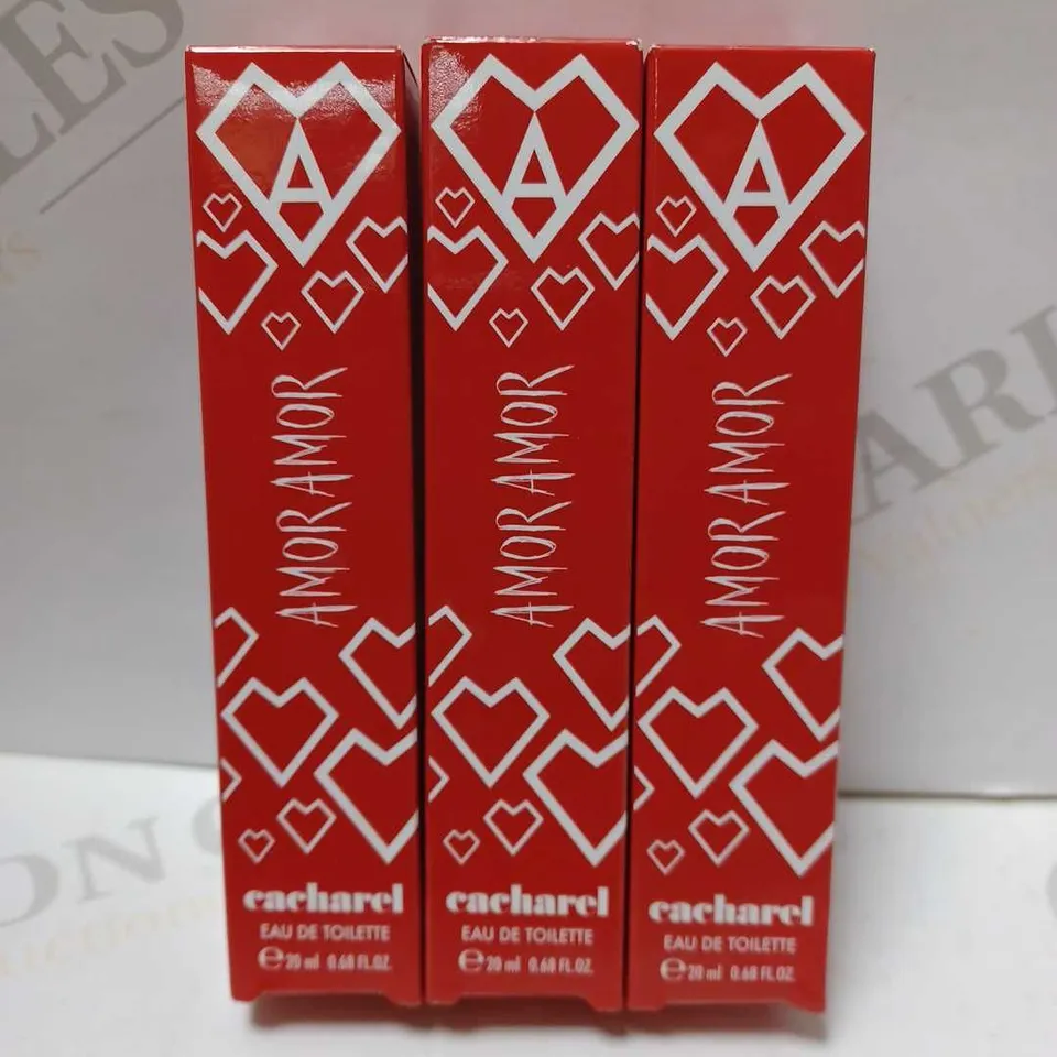 LOT OF 3 X 20ML CACHAREL AMOR AMOR EAU DU TOILETTE