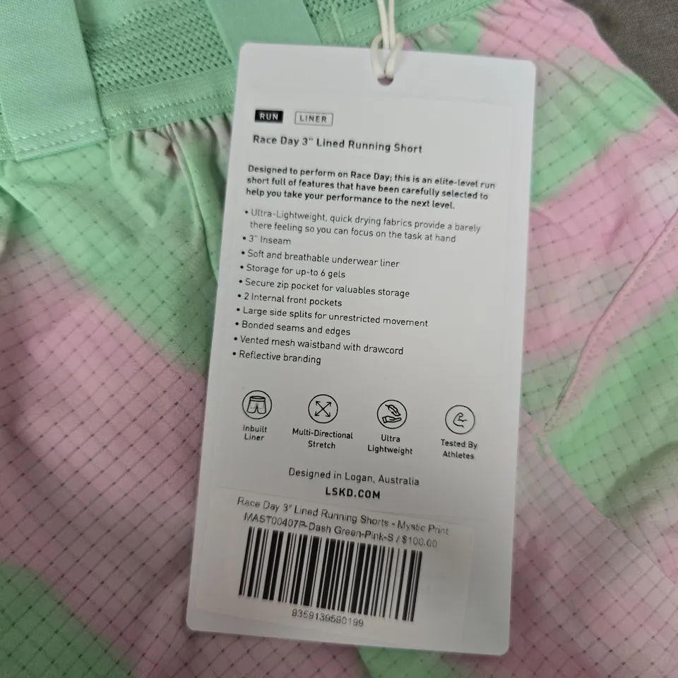 LSKD RACE DAY 3 LINED RUNNING SHORTS – MYSTIC PRINT - S