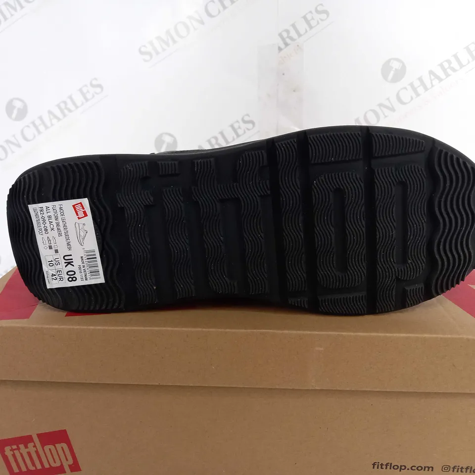 BOXED FLIP FLOP F MODE LEATHER FLATFORM SNEAKER IN BLACK - UK 8