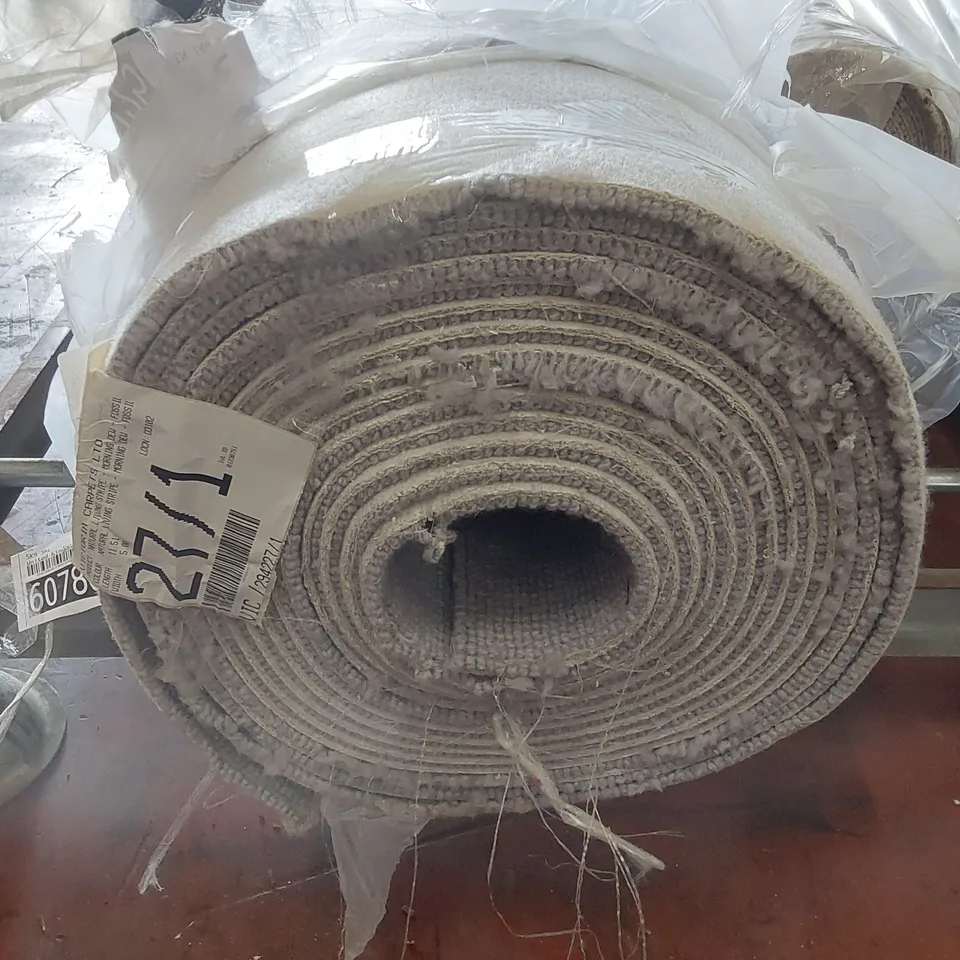 ROLL OF QUALITY NATURAL LIVING STRIPE - MORNING DEW FOSSIL CARPET // APPROX: 5 x 11.51m