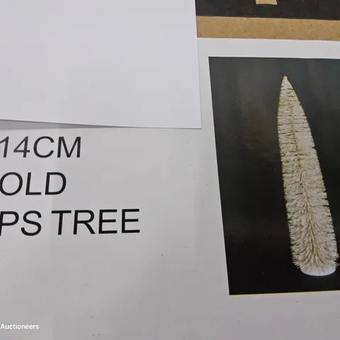 PALLET OF APPROXIMATELY 12 BRAND NEW BOXED 114cm GOLD TIP TREE